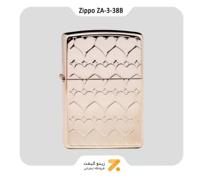 فندک بنزینی زیپو طرح قلب مدل زد ای-3-38 بی-Zippo Lighter ZA-3-38B SWEET HEAT PINK GD