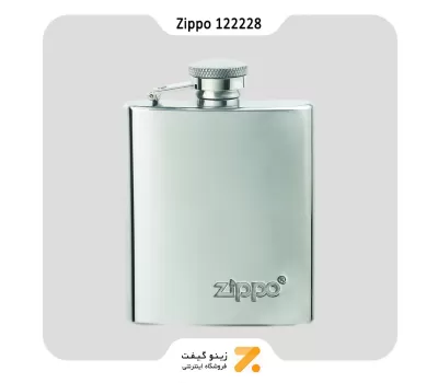 Zippo Lighter 122228 ZIPPO HI POLISH FLASK EMBOSSبطری زیپو ظرفیت 8 سی سی مدل 122228