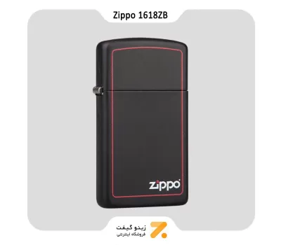 Zippo Lighter 1618ZB MATTE  BORDER فندک بنزینی زیپو مشکی با حاشیه قرمز