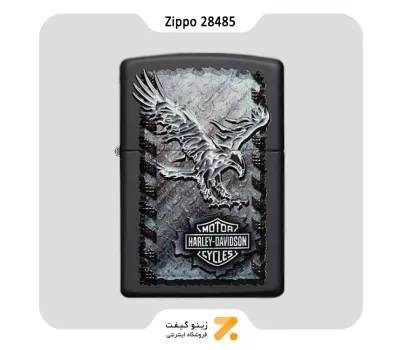 Zippo Lighter 28485 218 H-D IRON EAGLE فندک بنزینی زیپو هارلی دیویدسون مشکی مدل 28485