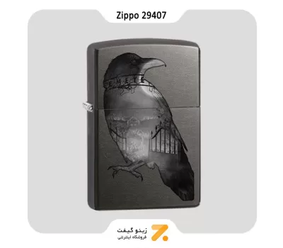 Zippo Lighter 29407 28378 DOUBLE EXPOSED RAVEN فندک بنزینی زیپو طرح انعکاس کلاغ مدل 29407