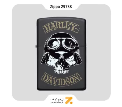 فندک بنزینی زیپو هارلی دیویدسون مشکی مدل 29738-Zippo Lighter 29738 218 HARLEY DAVIDSON