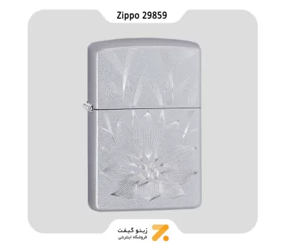 Zippo Lighter 29859 205 LOTUS OHM DESIGN فندک بنزینی زیپو طرح نیلوفر آبی مدل 29859