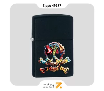 Zippo Lighter 49187 218 SKULL DESIGN فندک بنزینی زیپو طرح اسکلت برجسته مدل 49187