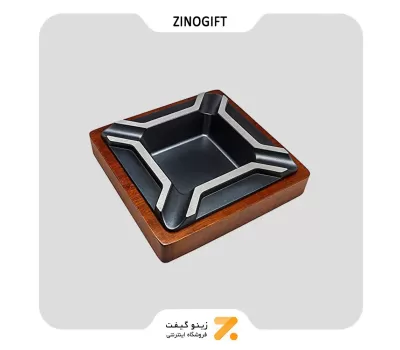 زیر سیگاری برگ جیفنگ مدل جی اف-071-​JIFENG JF-071 aluminium and merbau wooden four slots cigar ashtray