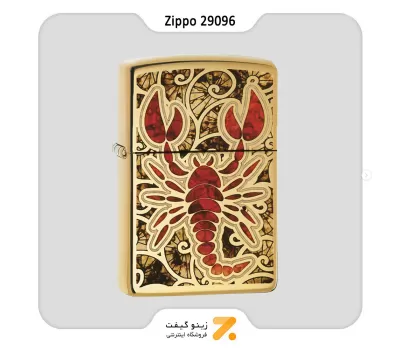 فندک بنزینی زیپو طلایی مدل 29096 طرح عقرب Zippo Lighter 29096 254B SCORPION SHELL