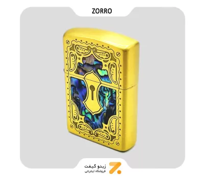 فندک بنزینی زورو صدفی طرح قفل مدل 91624-​Zorro Lighter SN-LIZO-2104-31