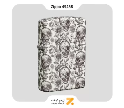 فندک بنزینی زیپو بلک لایت طرح اسکلت مدل 49458-Zippo Lighter ​49458 49193 SKELETON DESIGN