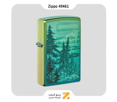 فندک بنزینی زیپو سبز کهربایی طرح کوه مدل 49461-Zippo Lighter 49461 49191 MOUNTAIN DESIGN