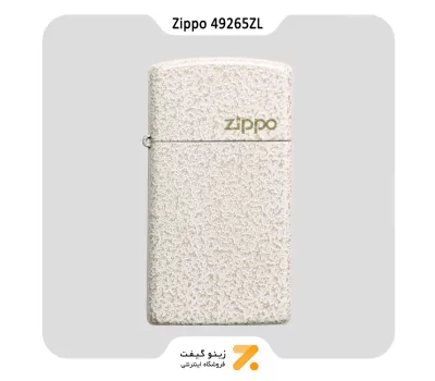 فندک بنزینی زیپو سفید ضد خش طرح لوگو زیپو مدل 49265 زد ال-​Zippo Lighter ​49265ZL 49265 SLIM MERCURY GLASS
