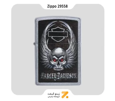 فندک بنزینی زیپو طرح اسکت هارلی دیویدسون مدل 29558-Zippo Lighter ​29558 207 HARLEY DAVIDSON SKULL