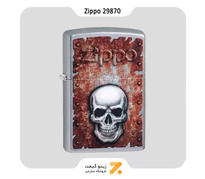 فندک بنزینی زیپو طرح اسکلت مدل 29870-​Zippo Lighter 29870 207 RUSTED SKULL DESIGN