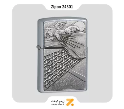 فندک بنزینی زیپو طرح برجسته پینگ پنگ مدل 24301-​Zippo Lighter 24301 BS Ping Pong Surp