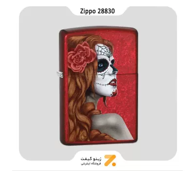 فندک بنزینی زیپو طرح تتو لا کاترینا مدل 28830-Zippo Lighter ​28830 21063 DAY OF DEAD GIRL