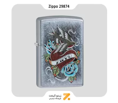 فندک بنزینی زیپو طرح تتو مدل 29874-​Zippo Lighter ​29874 207 VINTAGE TATTOO ZIPPO