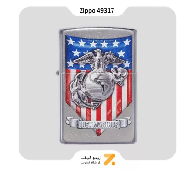 فندک بنزینی زیپو طرح تفنگداران دریایی ایالات متحده مدل 49317-​Zippo Lighter ​49317 -087152 207 USMC