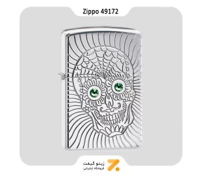 فندک بنزینی زیپو طرح جمجمه اسکلت مدل 49172-​Zippo Lighter ​49172 167 SUGAR SKULL DESIGN