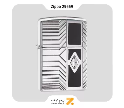 فندک بنزینی زیپو طرح خطوط و نگین سواروسکی مدل 29669-​Zippo Lighter 29669 167 CLASSY TECH DESIGN