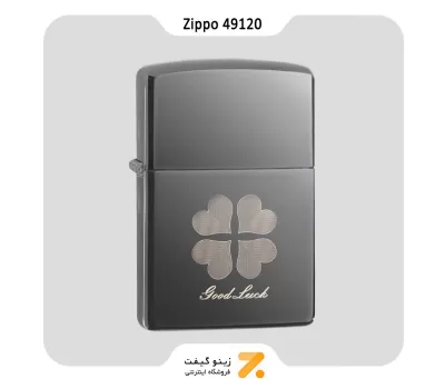 فندک بنزینی زیپو طرح شبدر مدل 49120-​Zippo Lighter 49120 150 GOODLUCK DESIGN