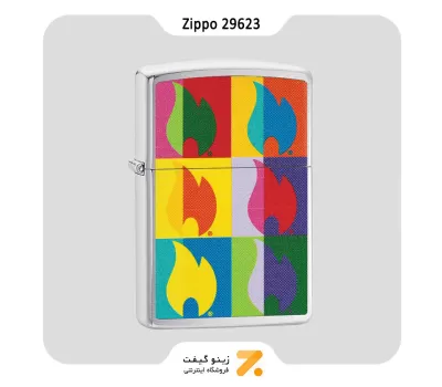فندک بنزینی زیپو طرح شعله مدل 29623-Zippo Lighter 29623 200 ABSTRACT FLAME DESIGN
