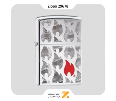 فندک بنزینی زیپو طرح شعله مدل 29678-Zippo Lighter 29678 250 ZIPPO FLAMES DESIGN