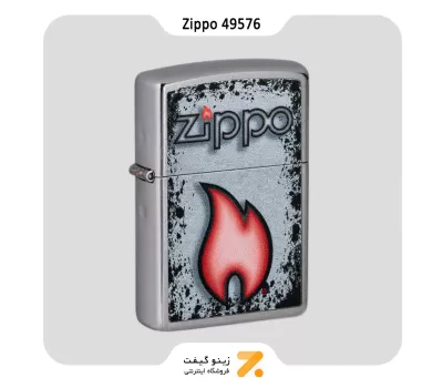 فندک بنزینی زیپو طرح شعله مدل 49576-Zippo Lighter 49576 207 ZIPPO FLAME DESIGN