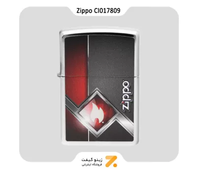 فندک بنزینی زیپو طرح شعله و لوگو زیپو مدل سی آی 017809-Zippo Lighter 250 CI017809 ZIPPO