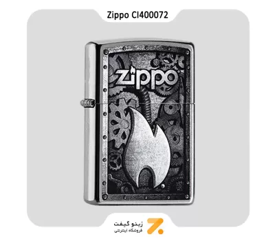 فندک بنزینی زیپو طرح شعله و لوگو زیپو مدل سی آی 400072-Zippo Lighter 207 CI400072 ZIPPO