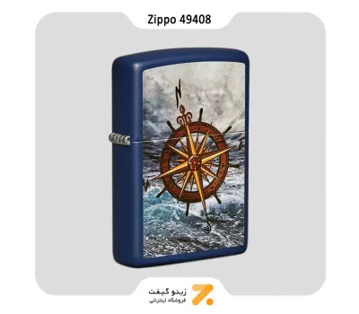 فندک زیپو سورمه ای طرح قطب نما مدل 49408-Zippo Lighter 49408 239 COMPASS DESIGN