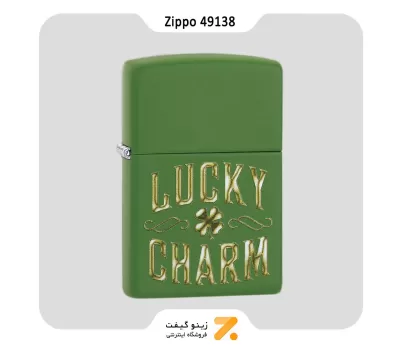 فندک بنزینی زیپو طرح نوشته لاکی مدل 49138-Zippo Lighter ​49138 -228 LUCKY CHARM DESIGN