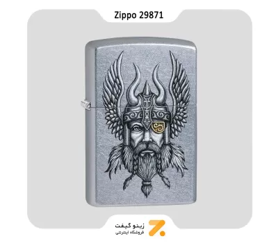 فندک بنزینی زیپو طرح وایکینگ مدل 29871-Zippo Lighter ​29871 207 VIKING WARRIOR DESIGN