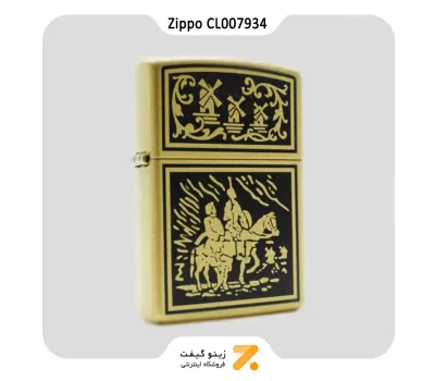 فندک بنزینی زیپو طلایی طرح لامانچا مدل ال آی 007934-​Zippo Lighter 21126 CL007934 LA MANCHA