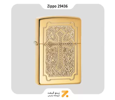 فندک بنزینی زیپو طلایی مدل 29436 طرح صلیب-Zippo Lighter ​29436 169 ECCENTRIC