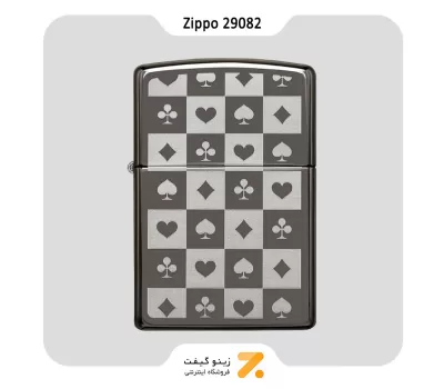 فندک بنزینی زیپو مدل 29082 رنگ دودی-​Zippo Lighter 29082 CARD SUITS