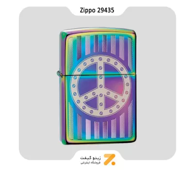 فندک بنزینی زیپو هفت رنگ مدل 29435 طرح لوگو صلح-Zippo Lighter 29435 151 RIVET PEACE SIGN