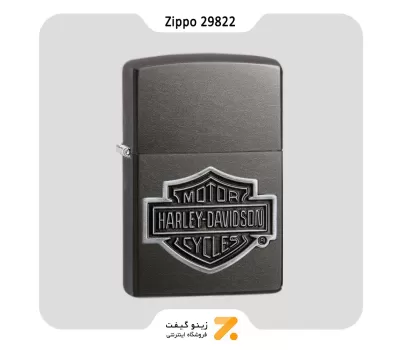 فندک بنزینی زیپو پلاک برجسته لوگو هارلی دیویدسون مدل 29822-Zippo Lighter ​29822 28378 H-D BAR AND SHEILD