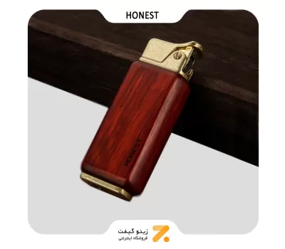 فندک بنزینی هانست طرح چوب مدل 2201-70-Honest Lighter SN-LIHN-2201-70