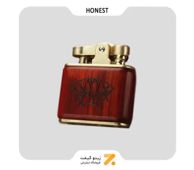 فندک بنزینی هانست طرح چوب مدل 2201-84-​Honest Lighter SN-LIHN-2201-84