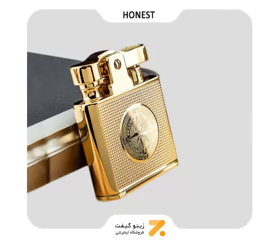 فندک بنزینی هانست طلایی مدل 2201-74-​Honest Lighter SN-LIHN-2201-74