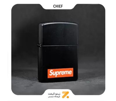 فندک بنزینی چیف مشکی طرح لوگو سوپرمی مدل سی اف 1160 اچ-​Chief Lighter SN-LICH-2104-69