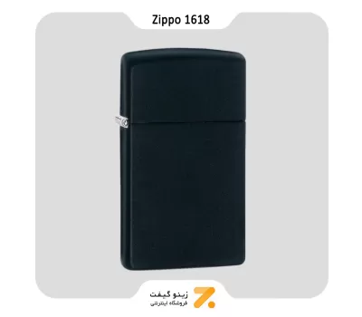 فندک زیپو اسلیم مشکی مدل 1618-​Zippo Lighter 1618-BLACK MATTE SLIM