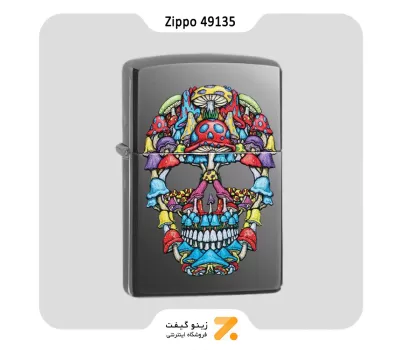 فندک زیپو بلک آیس طرح جمجمه سایکودلیک مدل 49135-​Zippo Lighter 49135 150 SKULL DESIGN