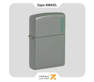 فندک زیپو سبز مدل 49843 زد ال-Zippo Lighter ​49843ZL SAGE GREEN ZIPPO LOGO