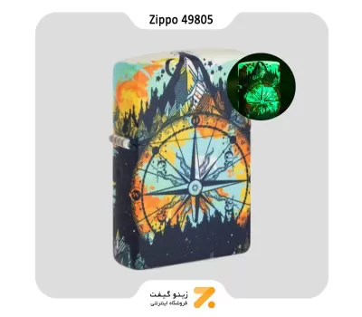 فندک زیپو شبرنگ طرح قطب نما مدل 49805-​Zippo Lighter 49805 49193 COMPASS DESIGN