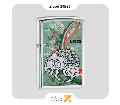 فندک زیپو طرح برج حمل مدل 24931-​​Zippo Lighter 24931 250-ZODIAC ARIES 24931