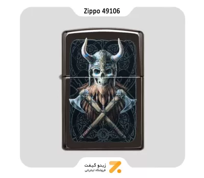 فندک زیپو طرح جمجمه وایکینگ ها مدل 49106-Zippo Lighter 49106 24756 ANNE STOKES COLLECTIO