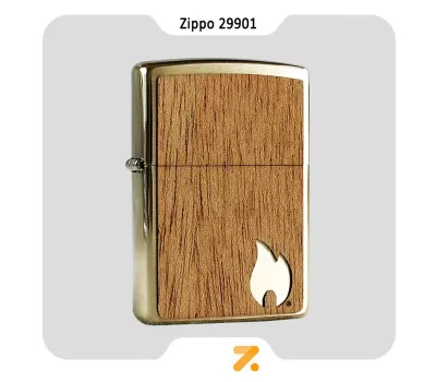 فندک زیپو طرح شعله با روکش چوب مدل 29901-Zippo Lighter 29901 204B WOODCHUCK FLAME