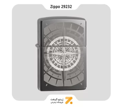 فندک زیپو طرح قطب نما مدل 29232-Zippo Lighter 29232 Black Ice Compass