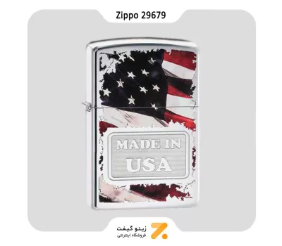 فندک زیپو طرح پرچم آمریکا مدل 29679-​Zippo Lighter 29679 250 MADE IN USA