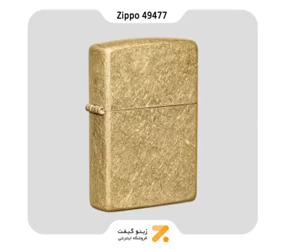 فندک زیپو طلایی مدل 49477-​Zippo Lighter 49477 Requllar Tombled Brass